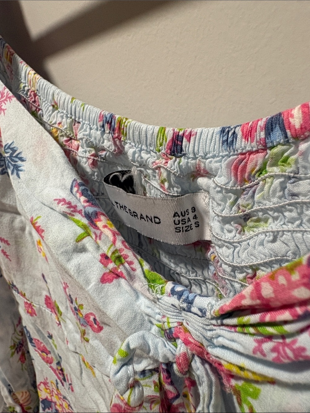 Faithfull the Brand Light Blue Floral Tie-Front Dress - Picture 4 of 4